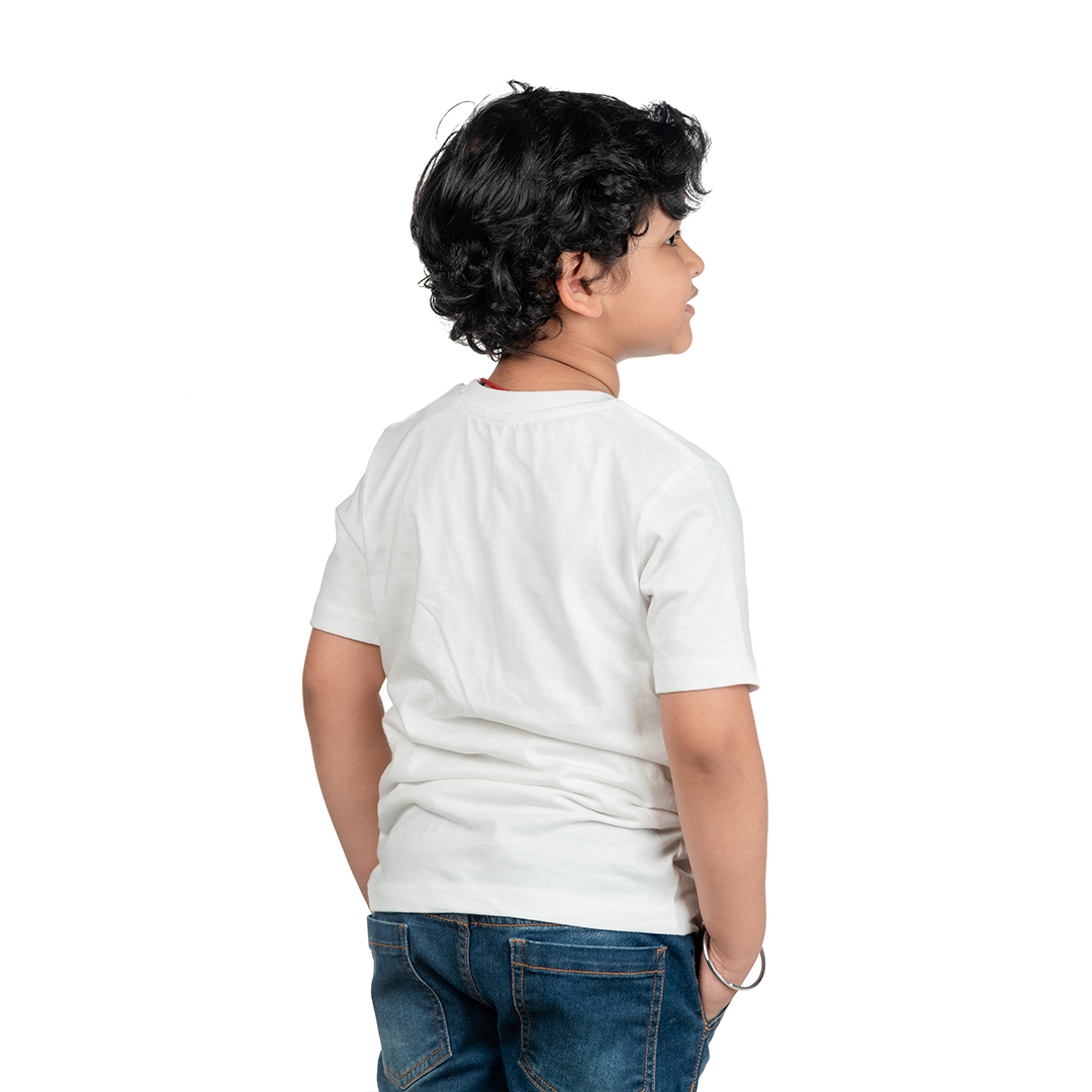 Kids Eco-Friendly Save Trees Printed T-Shirt – Organic Cotton White Tee for Boys & Girls | Environmental Awareness Graphic Tee