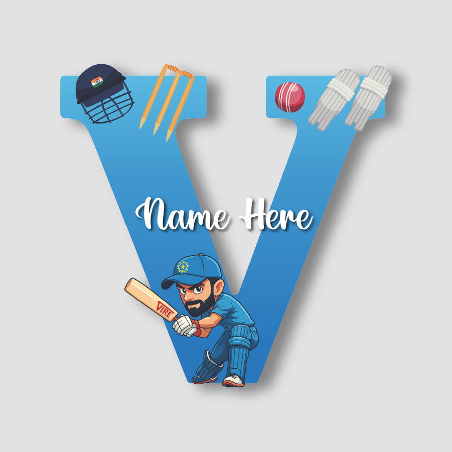 Customized Acrylic Letter Sign 9 Inch Cricket Theme | Custom Name for Boys Room Decor | Sports Inspired Alphabet Nameplate | Includes Hanging Rope/Tape