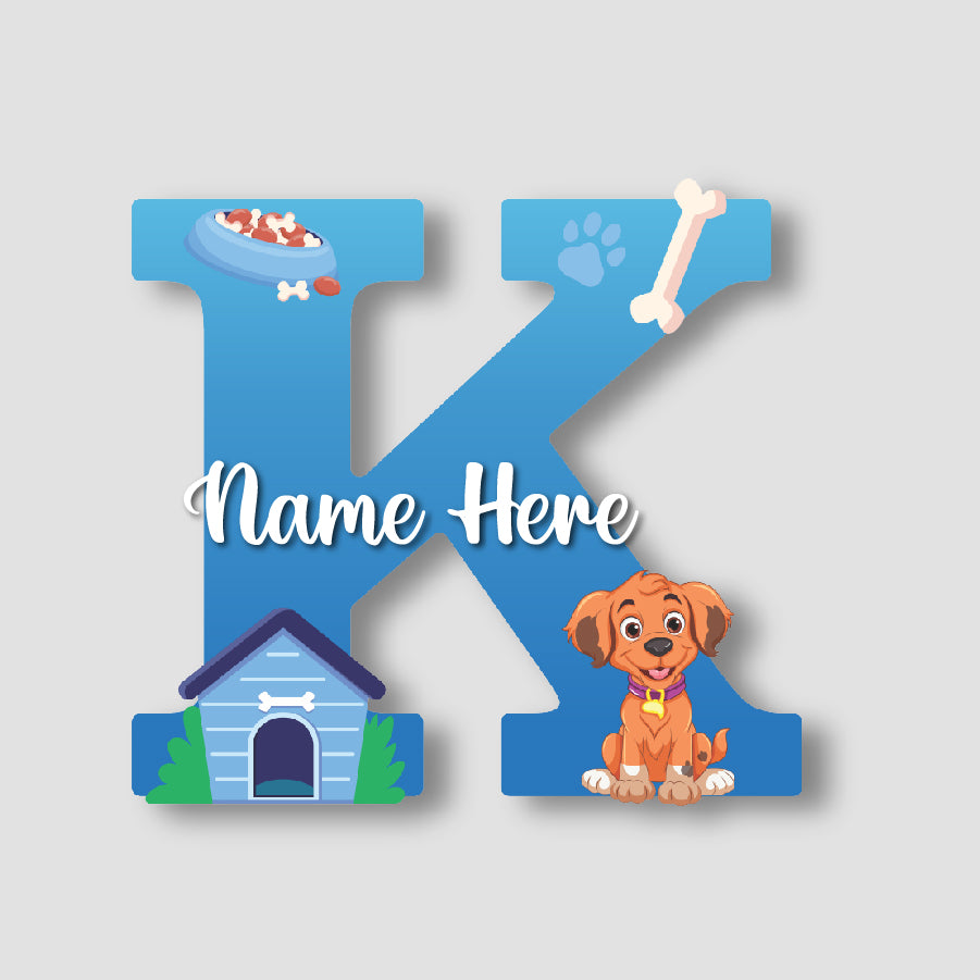 Customized Acrylic Dog Theme Letter Sign 9 Inch | Custom Name for Kids Room Decor | Puppy & Paw Glossy Print Alphabet Nameplate | Includes Hanging Rope/Tape