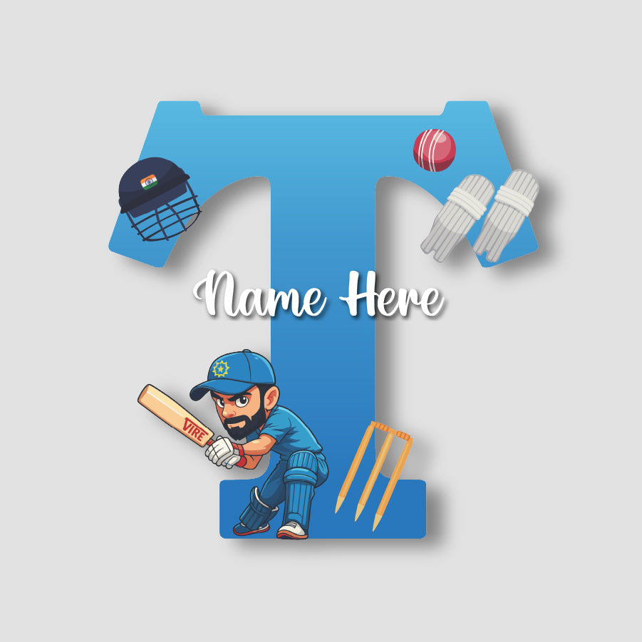 Customized Acrylic Letter Sign 9 Inch Cricket Theme | Custom Name for Boys Room Decor | Sports Inspired Alphabet Nameplate | Includes Hanging Rope/Tape