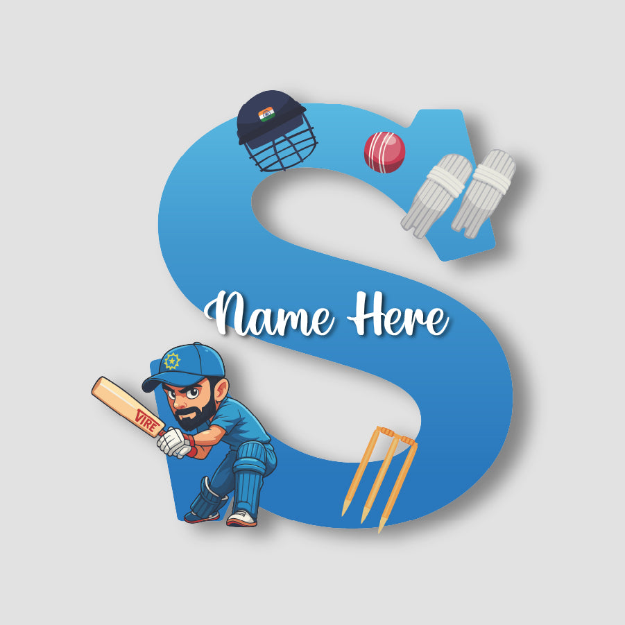Customized Acrylic Letter Sign 9 Inch Cricket Theme | Custom Name for Boys Room Decor | Sports Inspired Alphabet Nameplate | Includes Hanging Rope/Tape