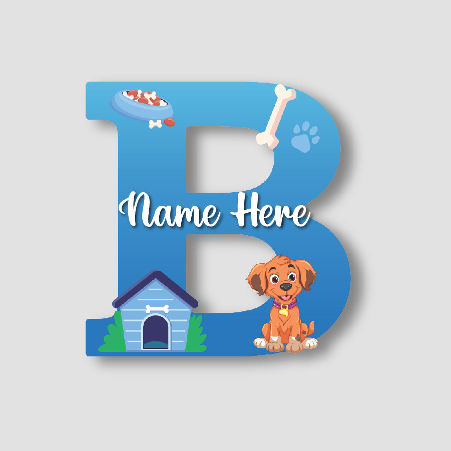 Customized Acrylic Dog Theme Letter Sign 9 Inch | Custom Name for Kids Room Decor | Puppy & Paw Glossy Print Alphabet Nameplate | Includes Hanging Rope/Tape