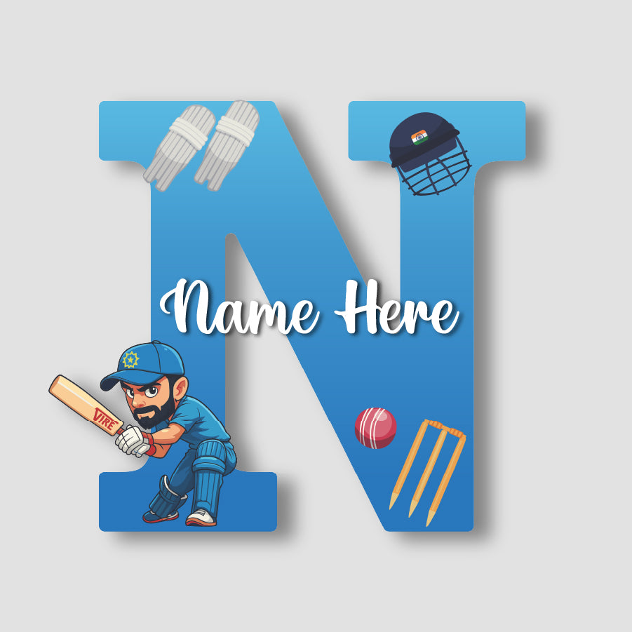 Customized Acrylic Letter Sign 9 Inch Cricket Theme | Custom Name for Boys Room Decor | Sports Inspired Alphabet Nameplate | Includes Hanging Rope/Tape