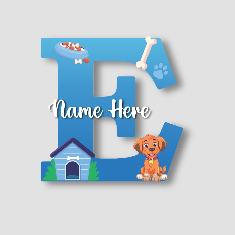 Customized Acrylic Dog Theme Letter Sign 9 Inch | Custom Name for Kids Room Decor | Puppy & Paw Glossy Print Alphabet Nameplate | Includes Hanging Rope/Tape
