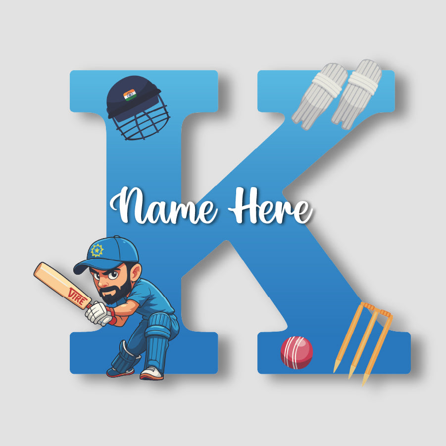 Customized Acrylic Letter Sign 9 Inch Cricket Theme | Custom Name for Boys Room Decor | Sports Inspired Alphabet Nameplate | Includes Hanging Rope/Tape