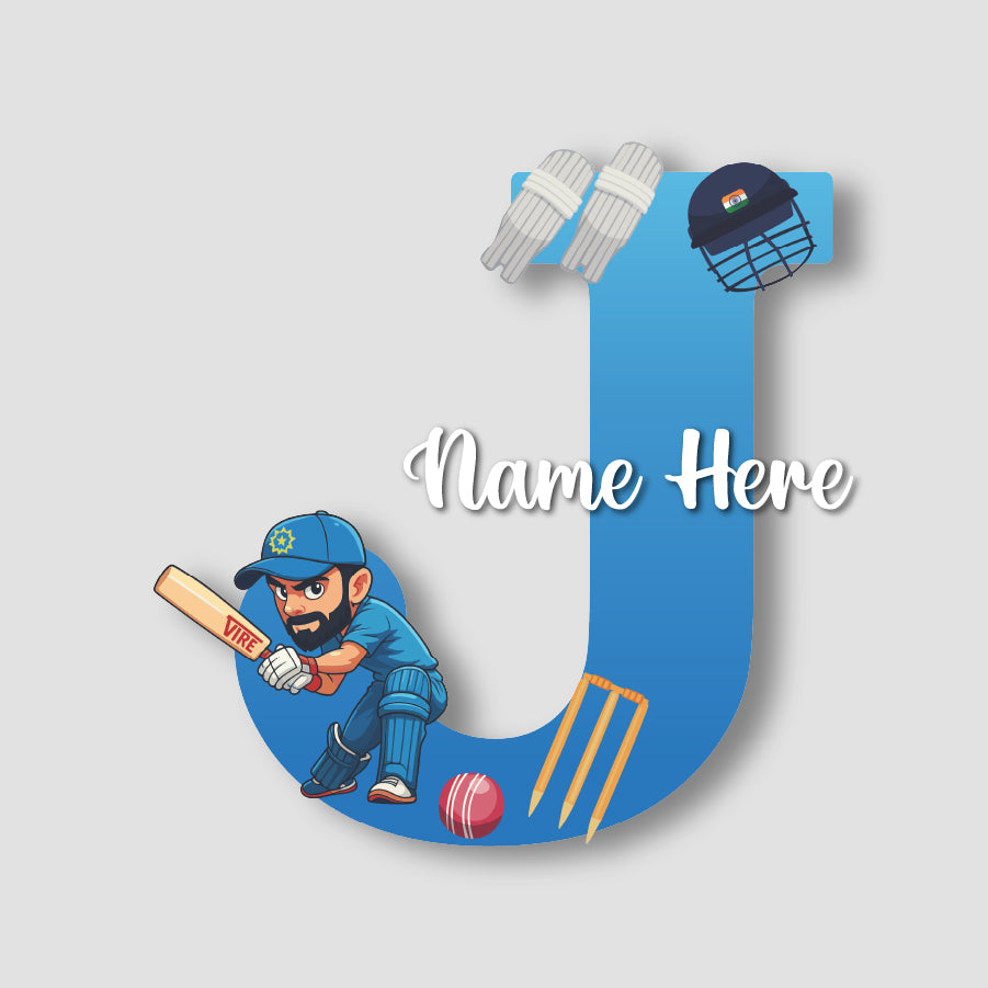 Customized Acrylic Letter Sign 9 Inch Cricket Theme | Custom Name for Boys Room Decor | Sports Inspired Alphabet Nameplate | Includes Hanging Rope/Tape
