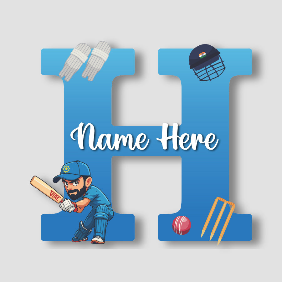 Customized Acrylic Letter Sign 9 Inch Cricket Theme | Custom Name for Boys Room Decor | Sports Inspired Alphabet Nameplate | Includes Hanging Rope/Tape