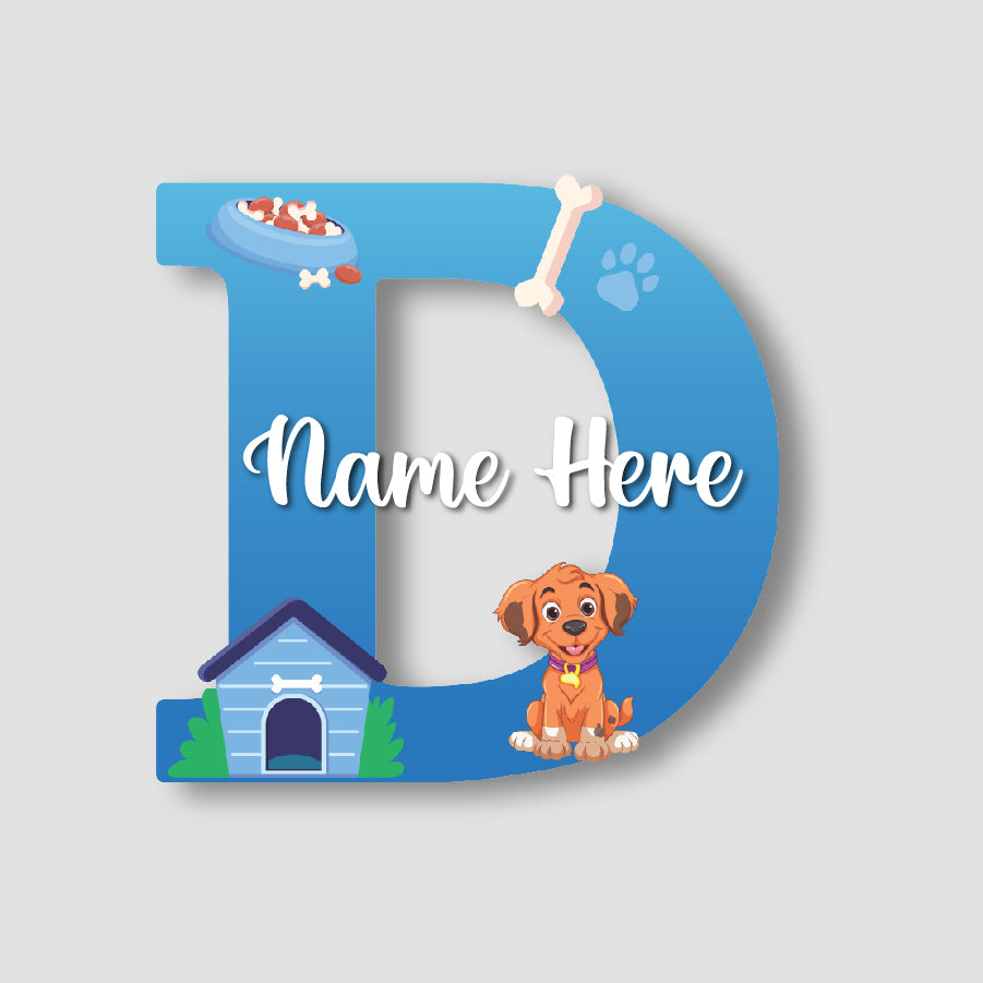 Customized Acrylic Dog Theme Letter Sign 9 Inch | Custom Name for Kids Room Decor | Puppy & Paw Glossy Print Alphabet Nameplate | Includes Hanging Rope/Tape
