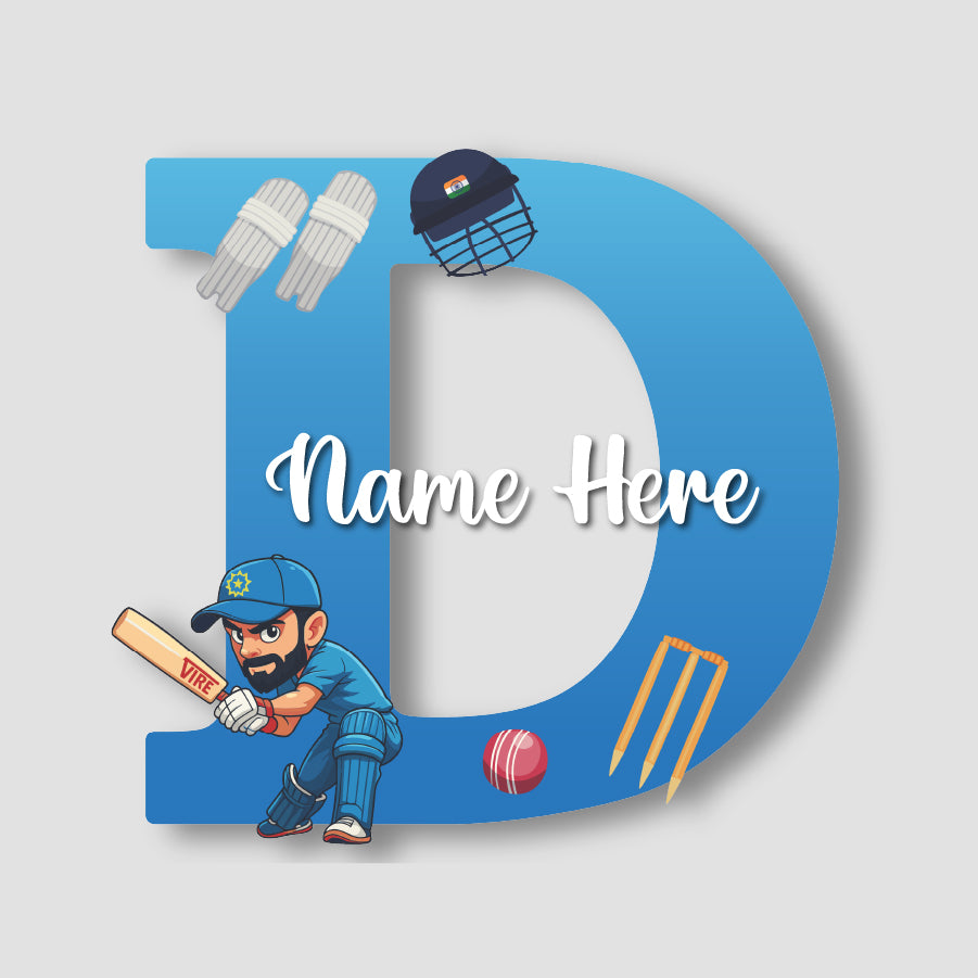 Customized Acrylic Letter Sign 9 Inch Cricket Theme | Custom Name for Boys Room Decor | Sports Inspired Alphabet Nameplate | Includes Hanging Rope/Tape