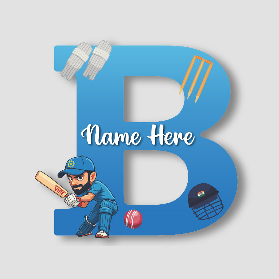 Customized Acrylic Letter Sign 9 Inch Cricket Theme | Custom Name for Boys Room Decor | Sports Inspired Alphabet Nameplate | Includes Hanging Rope/Tape