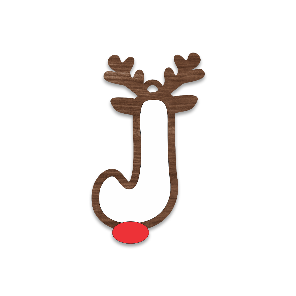 Alphabet Reindeer Keychain | MDF & Acrylic Letter Keyring for Christmas Gifts | Key Chain for Bag, Office & Friends | Pick any 1 A to Z Alphabet of your choice