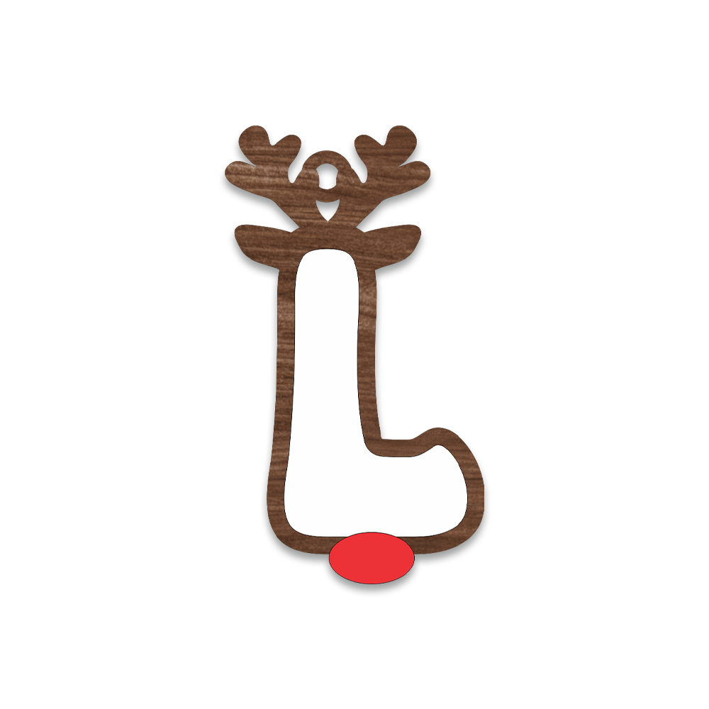 Alphabet Reindeer Keychain | MDF & Acrylic Letter Keyring for Christmas Gifts | Key Chain for Bag, Office & Friends | Pick any 1 A to Z Alphabet of your choice