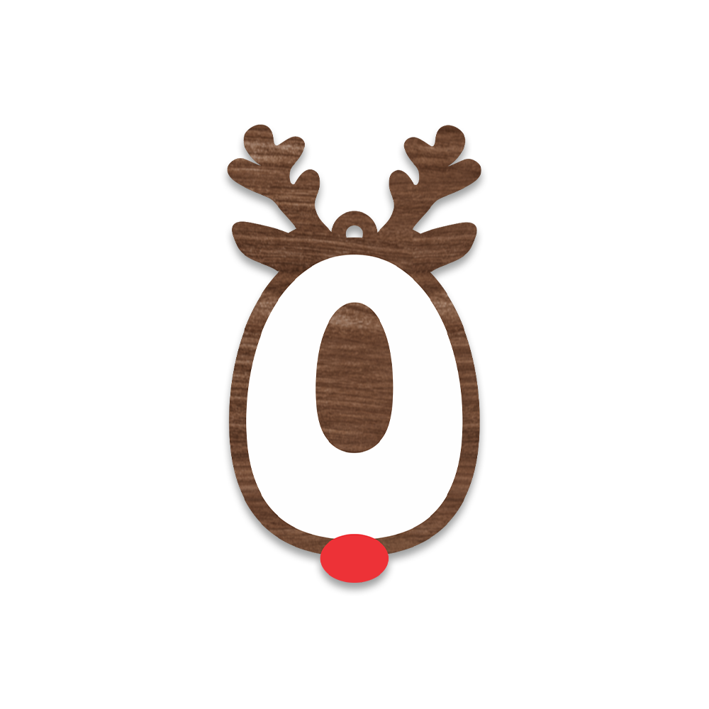 Alphabet Reindeer Keychain | MDF & Acrylic Letter Keyring for Christmas Gifts | Key Chain for Bag, Office & Friends | Pick any 1 A to Z Alphabet of your choice