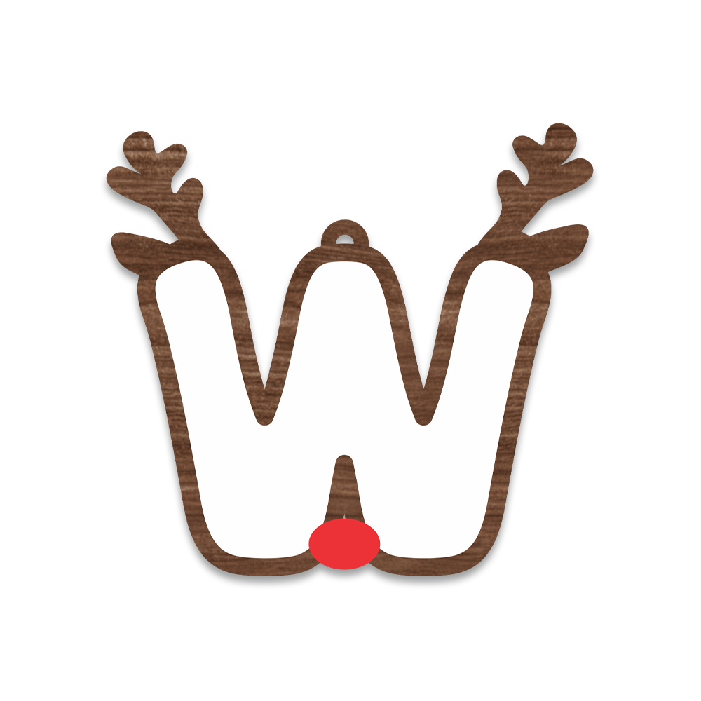 Alphabet Reindeer Keychain | MDF & Acrylic Letter Keyring for Christmas Gifts | Key Chain for Bag, Office & Friends | Pick any 1 A to Z Alphabet of your choice