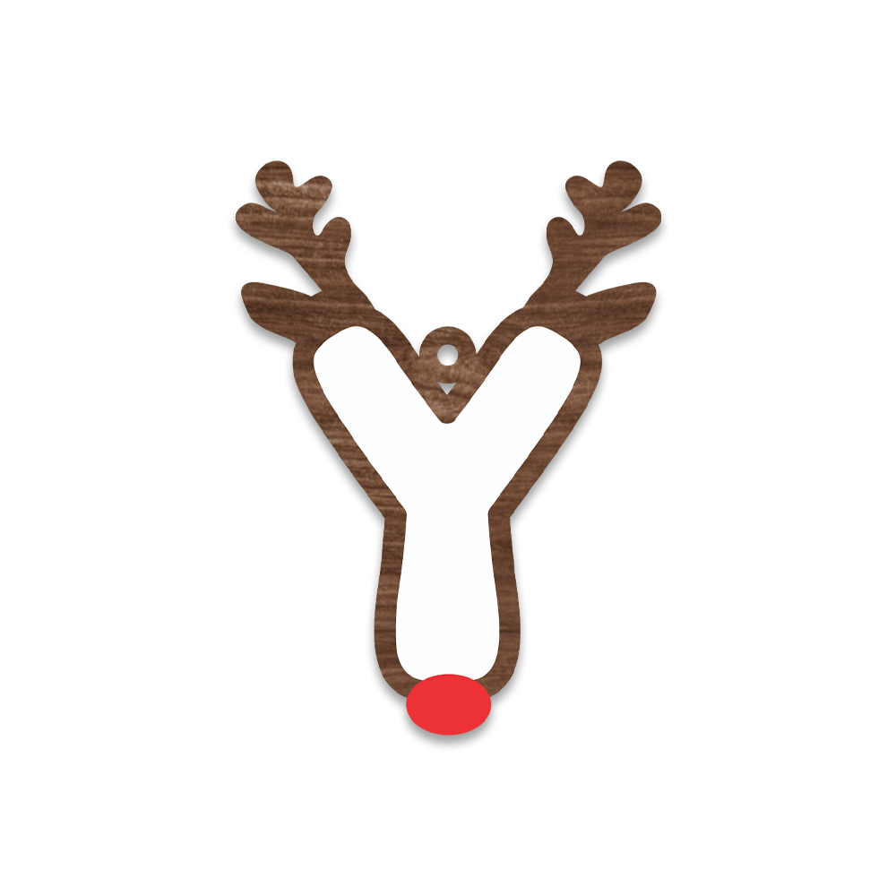 Alphabet Reindeer Keychain | MDF & Acrylic Letter Keyring for Christmas Gifts | Key Chain for Bag, Office & Friends | Pick any 1 A to Z Alphabet of your choice