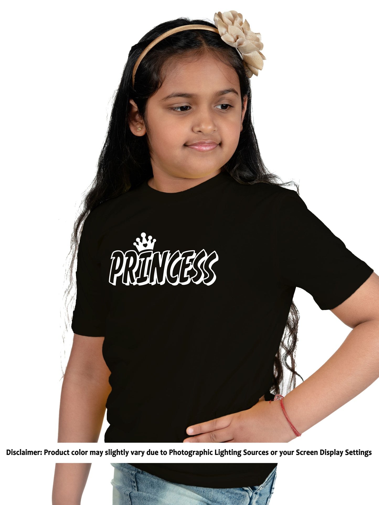 Chombooka Girls Princess Crown Half Sleeves T-Shirt